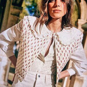 Sezane Timothee Reversible Quilted Vest Jacket Medium